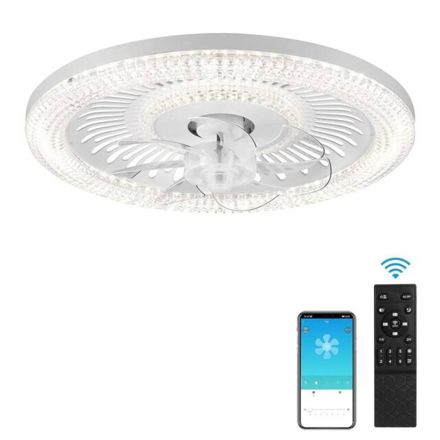 Kelvenix Morden LED Ceiling Fan Light Dimmable Living Room in White - image 1