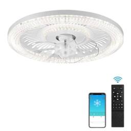 Kelvenix Morden LED Ceiling Fan Light Dimmable Living Room in White - thumbnail 1