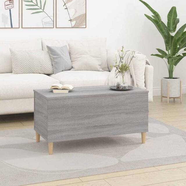 Berkfield Home Decorative Coffee Table Grey Sonoma 90x44.5x45 cm Engineered Wood - image 1