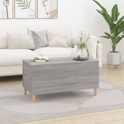 Berkfield Home Decorative Coffee Table Grey Sonoma 90x44.5x45 cm Engineered Wood - thumbnail 1