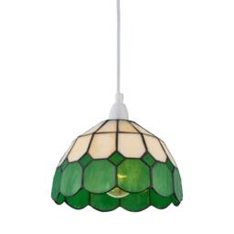 First Choice Lighting Set of 2 Green - Amber Tiffany Easy Fit Pendant Shades - thumbnail 4