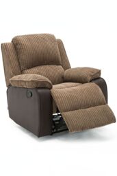 More4Homes Postana Manual Recliner Bonded Leather 1+3 Seater Sofa Set in Brown - thumbnail 4