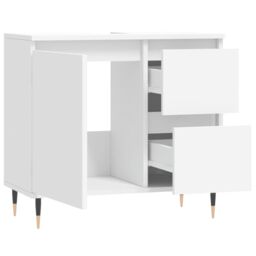 Berkfield Home Bathroom Cabinet White 65x33x60 cm Engineered Wood - Size: 65 x 33 x 60 cm - thumbnail 4