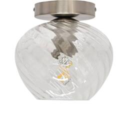 First Choice Lighting Set of 2 Bradson - Clear Swirl Glass Satin Nickel Ceiling Lights - thumbnail 2