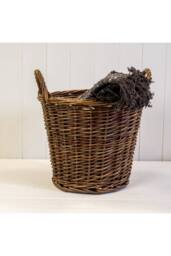 KDMD Round Log Basket with Ears in Brown - thumbnail 2