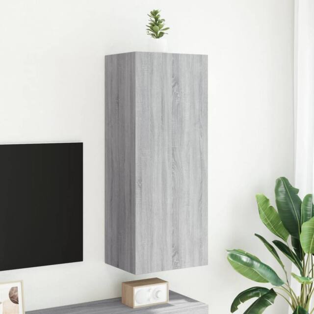 Berkfield Home TV Wall Cabinet Grey Sonoma 40.5x30x102 cm Engineered Wood - image 1