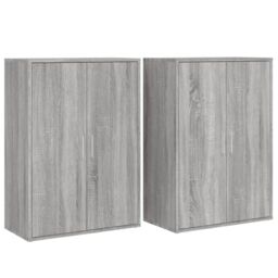 Berkfield Home Sideboards 2 pcs Grey Sonoma 60x31x84 cm Engineered Wood - Size: 60 x 31 x 84 cm - thumbnail 2