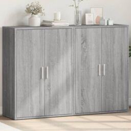 Berkfield Home Sideboards 2 pcs Grey Sonoma 60x31x84 cm Engineered Wood - Size: 60 x 31 x 84 cm - thumbnail 1