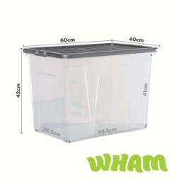 Wham Crystal 80L Clear Box & Stronger Lid PK3 in Silver - thumbnail 6