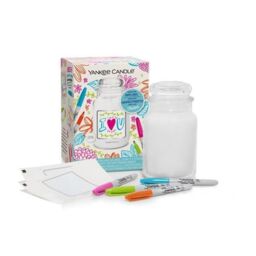 YANKEE CANDLE Clean Cotton with Sharpie Create Your Own Candle Label 623g in White - Size: Large - thumbnail 2