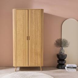 sweeek Wood effect cabinet with shelf & hanger in Brown