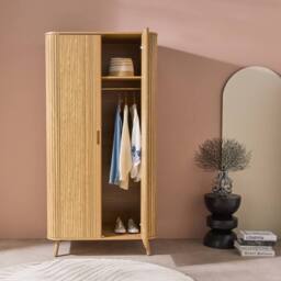 sweeek Wood effect cabinet with shelf & hanger in Brown - thumbnail 5