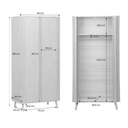 sweeek Wood effect cabinet with shelf & hanger in Beige - thumbnail 6