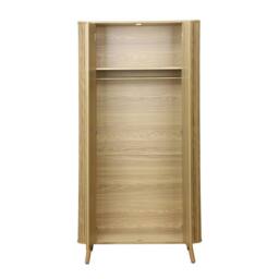 sweeek Wood effect cabinet with shelf & hanger in Beige - thumbnail 4