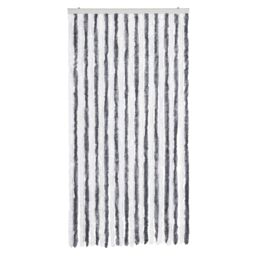 Berkfield Home Fly Curtain Grey & White 100x230 cm Chenille - thumbnail 3