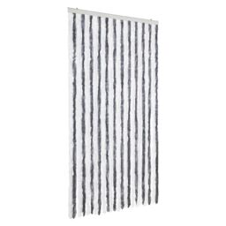 Berkfield Home Fly Curtain Grey & White 100x230 cm Chenille - thumbnail 2