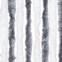 Berkfield Home Fly Curtain Grey & White 100x230 cm Chenille - thumbnail 5