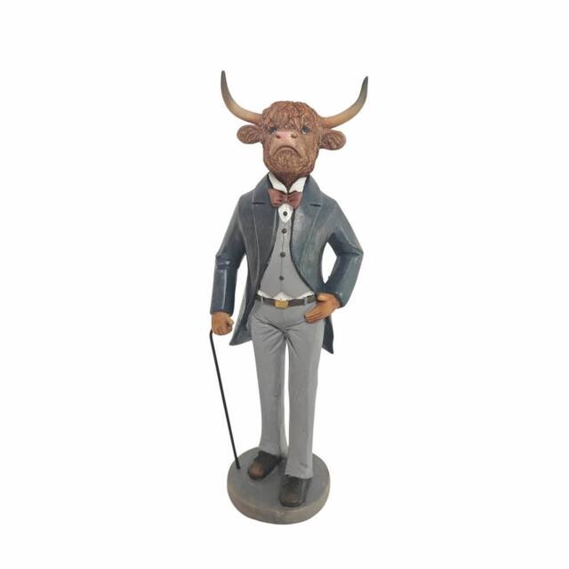 Straits Highland Cow in a Suit Farm Animals Ornament - 29cm - image 1