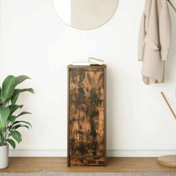 Berkfield Home Sideboard Smoked Oak 29.5x34x76 cm Engineered Wood in Brown - thumbnail 1