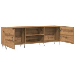 Berkfield Home TV Cabinet Artisan Oak 150x30x50 cm Engineered Wood in Brown - Size: 150 x 30 x 50 cm - thumbnail 5