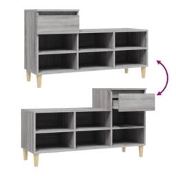 Berkfield Home Shoe Cabinet Grey Sonoma 102x36x60 cm Engineered Wood - Size: 102 x 36 x 60 cm - thumbnail 9