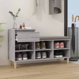 Berkfield Home Shoe Cabinet Grey Sonoma 102x36x60 cm Engineered Wood - Size: 102 x 36 x 60 cm