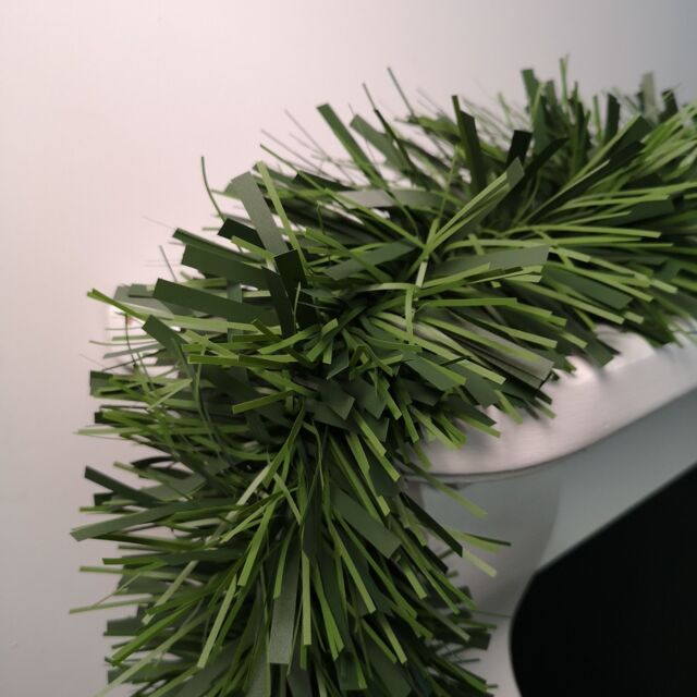 Samuel Alexander 3m x 15cm Festive 6 Ply Chunky Green Pine Christmas Tinsel Garland Decoration - Size: 3m x 15 cm - image 1