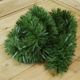 Samuel Alexander 3m x 15cm Festive 6 Ply Chunky Green Pine Christmas Tinsel Garland Decoration - Size: 3m x 15 cm - thumbnail 6