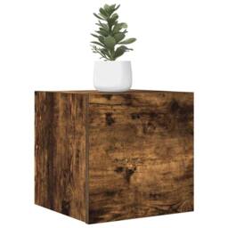 Berkfield Home Wall Mounted TV Cabinet Smoked Oak 30.5x30x30 cm in Brown - thumbnail 2
