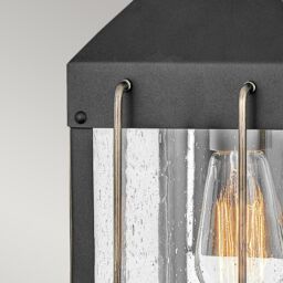 Netlighting Hinkley Fitzgerald Outdoor Wall Lantern Textured Black with Burnished Bronze IP44 - thumbnail 3