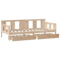 Berkfield Home Daybed with Drawers without Mattress 90x190 cm Single Solid Wood in Brown - thumbnail 9