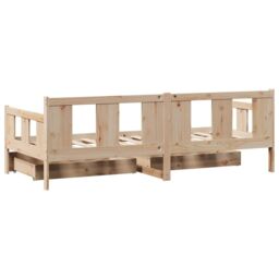 Berkfield Home Daybed with Drawers without Mattress 90x190 cm Single Solid Wood in Brown - thumbnail 6