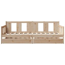 Berkfield Home Daybed with Drawers without Mattress 90x190 cm Single Solid Wood in Brown - thumbnail 4