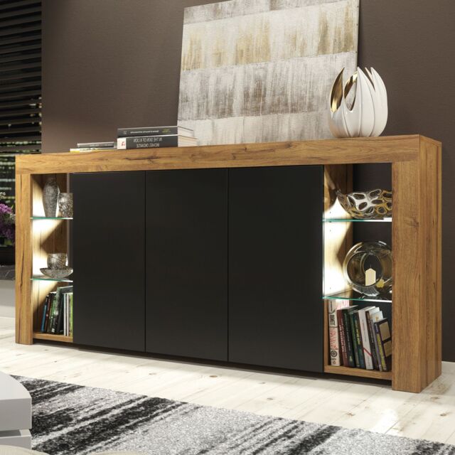 Mex Furniture LTD Sideboard with LED Lighting & Matt Doors / 164cm in Brown - image 1