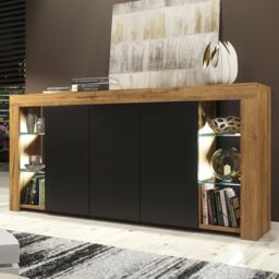 Mex Furniture LTD Sideboard with LED Lighting & Matt Doors / 164cm in Brown