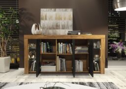 Mex Furniture LTD Sideboard with LED Lighting & Matt Doors / 164cm in Brown - thumbnail 6