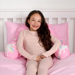 OHS Unicorn Reading Pillow Cushion Fleece Backrest Neck Lumbar Chair Support Seat in Pink - thumbnail 4