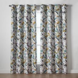 Alan Symonds Giverny Blockout Curtains Thermal Eyelet Header in Green - Size: 229 cm width x 229 cm drop - thumbnail 1