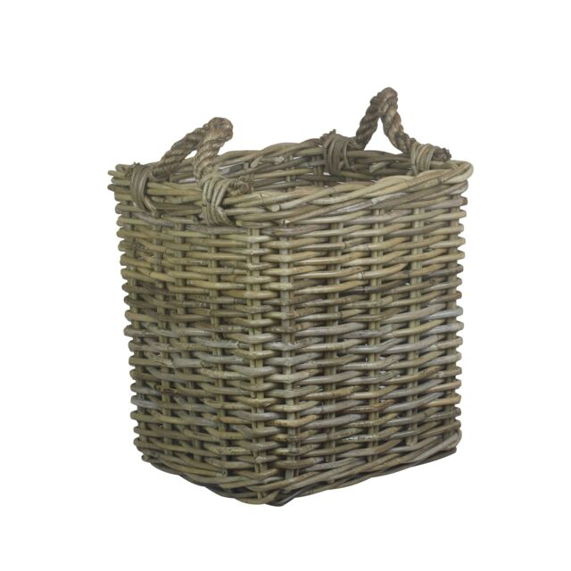 Red Hamper Rattan Square Grey Rattan Log Basket - image 1