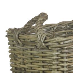 Red Hamper Rattan Square Grey Rattan Log Basket - thumbnail 2