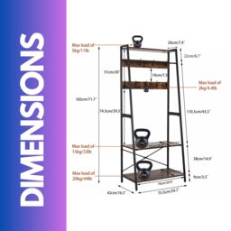 Pirlo Plush Industrial Heavy Duty Metal Clothes Rail Open Wardrobe With Shelves in Brown - thumbnail 6