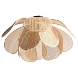 Wyld and Coco Hand-Woven Rattan Pendant Lamp - Natural Shade Black Iron Base - thumbnail 4