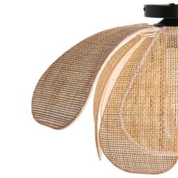 Wyld and Coco Hand-Woven Rattan Pendant Lamp - Natural Shade Black Iron Base - thumbnail 5