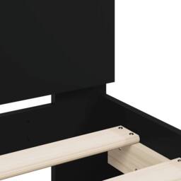 Berkfield Home Durable Bed Frame without Mattress with Headboard Black 75x190 cm - Size: Small Single - thumbnail 8