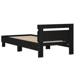 Berkfield Home Durable Bed Frame without Mattress with Headboard Black 75x190 cm - Size: Small Single - thumbnail 7