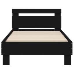 Berkfield Home Durable Bed Frame without Mattress with Headboard Black 75x190 cm - Size: Small Single - thumbnail 5