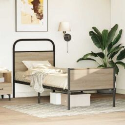 Berkfield Home Bed Frame without Mattress 80x200 cm Sonoma Oak Engineered Wood in Brown - thumbnail 4