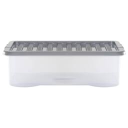 Wham Crystal 32L Clear Box & Stronger Lid PK5 in Silver - thumbnail 4