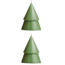 Originalhome Tree Christmas Candles Pack of 2 in Bright Green - thumbnail 2