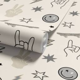 Arthouse Rockstar Mono Wallpaper in Grey - thumbnail 2